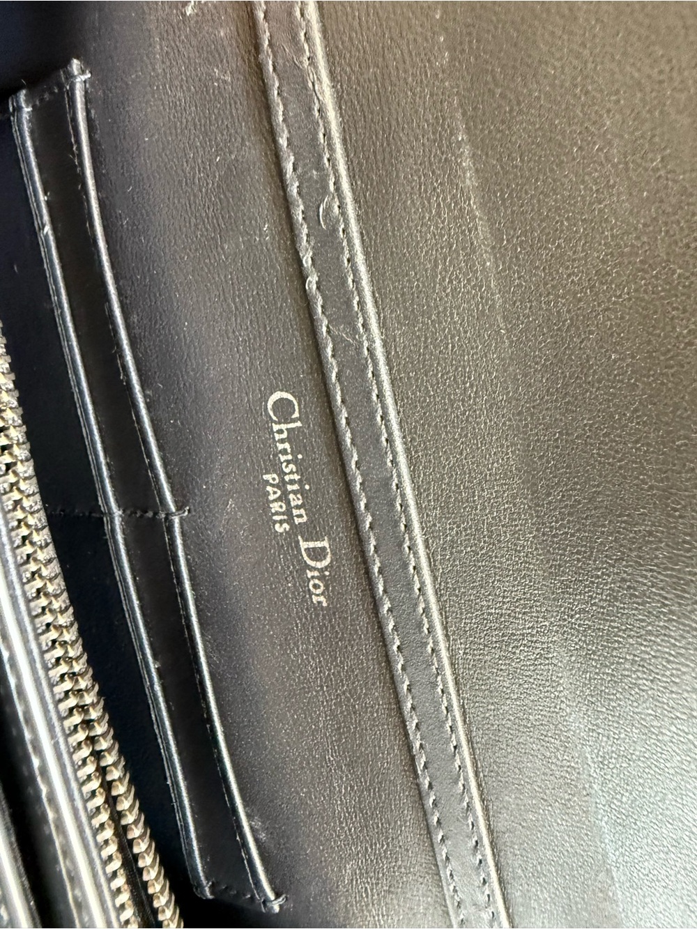 Silver Dior Diorama Micro Cannage Wallet on Chain - Picture 9 of 11